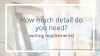 How much detail do you need? (writing requirements)