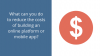 What can you do to reduce the cost of building an online platform or mobile app?